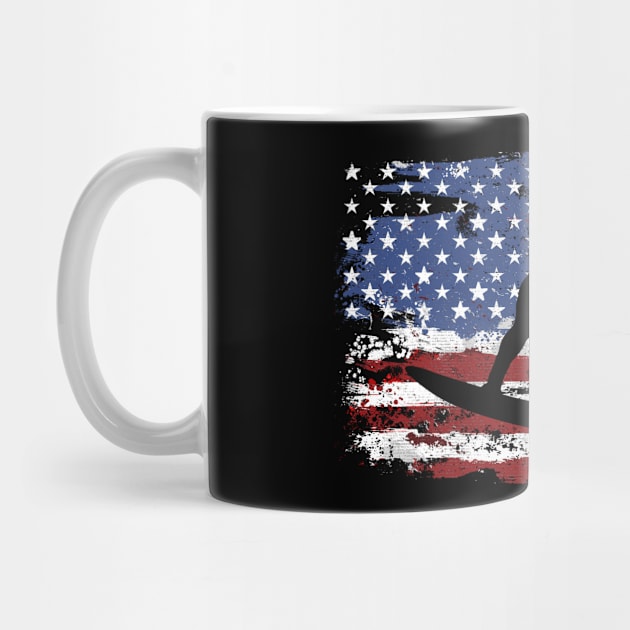 Surfing American Flag Vintage by CreativeGiftShop